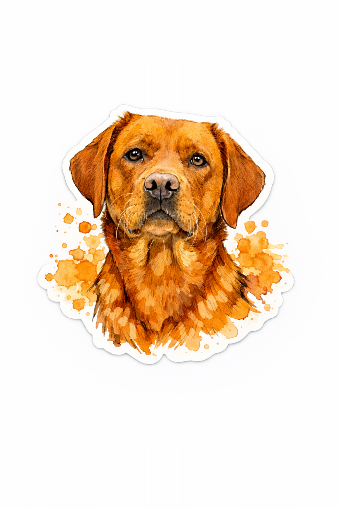 Labrador mit roten Farbtoenen als Aufkleber 1 1