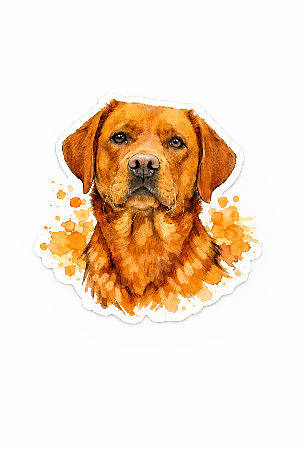 Labrador mit roten Farbtoenen als Aufkleber 1 1