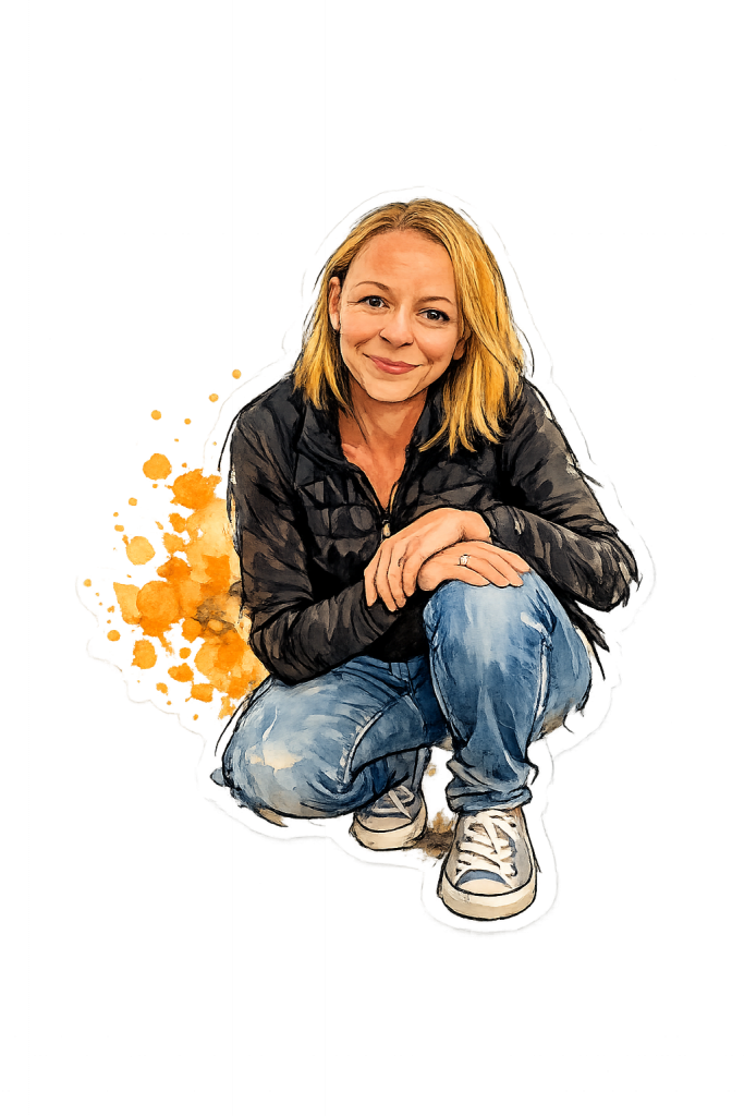 Laechelndes Portrait einer Frau im Park 1