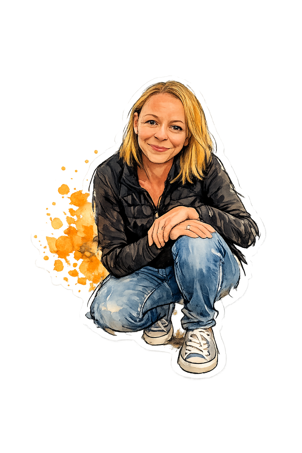 Laechelndes Portrait einer Frau im Park 1