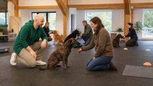 Hund gibt im Training freiwillig einen Gegenstand ab