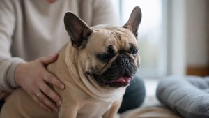 Französische Bulldogge, eine stark kurzköpfige brachyzephale Rasse