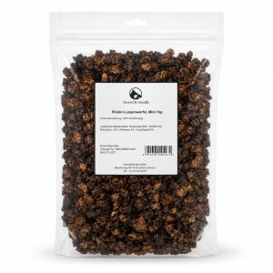 Beutel Rinder-Lungenwürfel Mini von foxred & brindle mit Etikett, 1 kg
