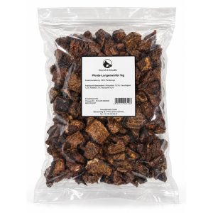 Beutel Pferde-Lungenwürfel von foxred & brindle mit Etikett, 1 kg