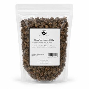 Beutel Pferde-Trainingssnack von foxred & brindle mit Etikett, 500 g