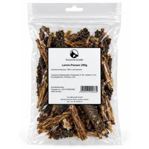 Beutel Lamm-Pansen von foxred & brindle mit Etikett, 250 g